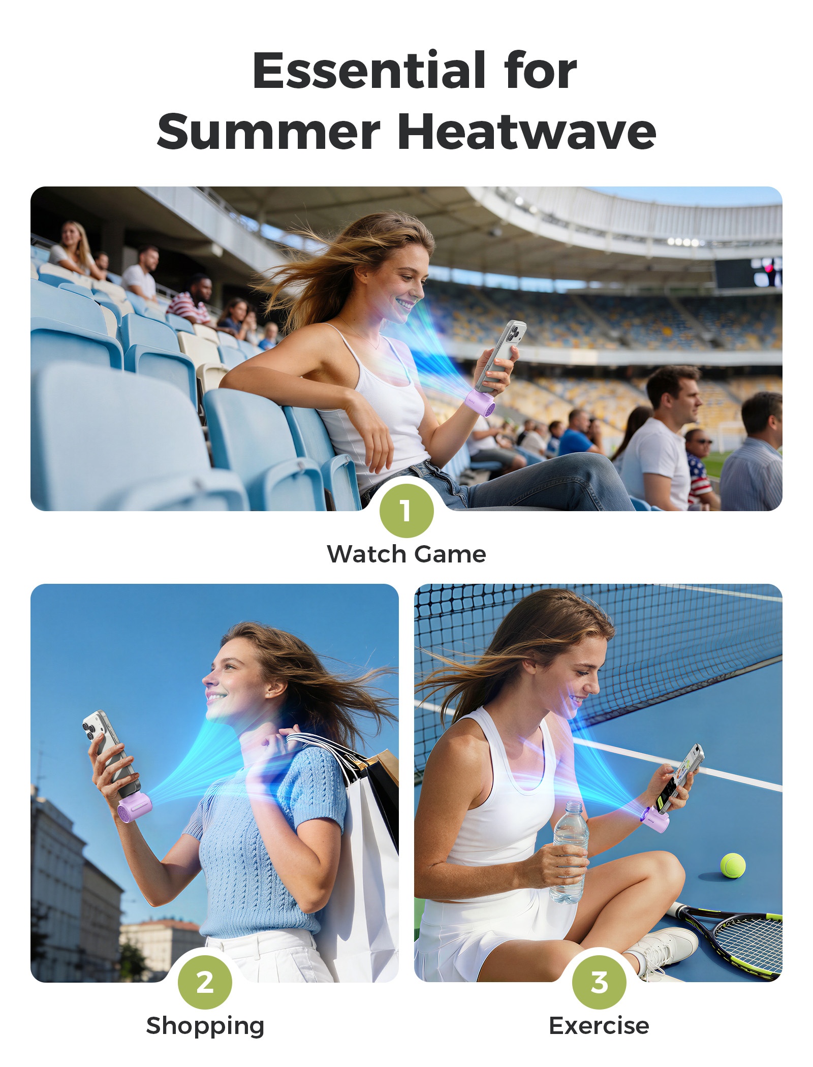 Aecooly Air Mate PK01-F1 – Mini ventilátor do telefonu USB-C fialový