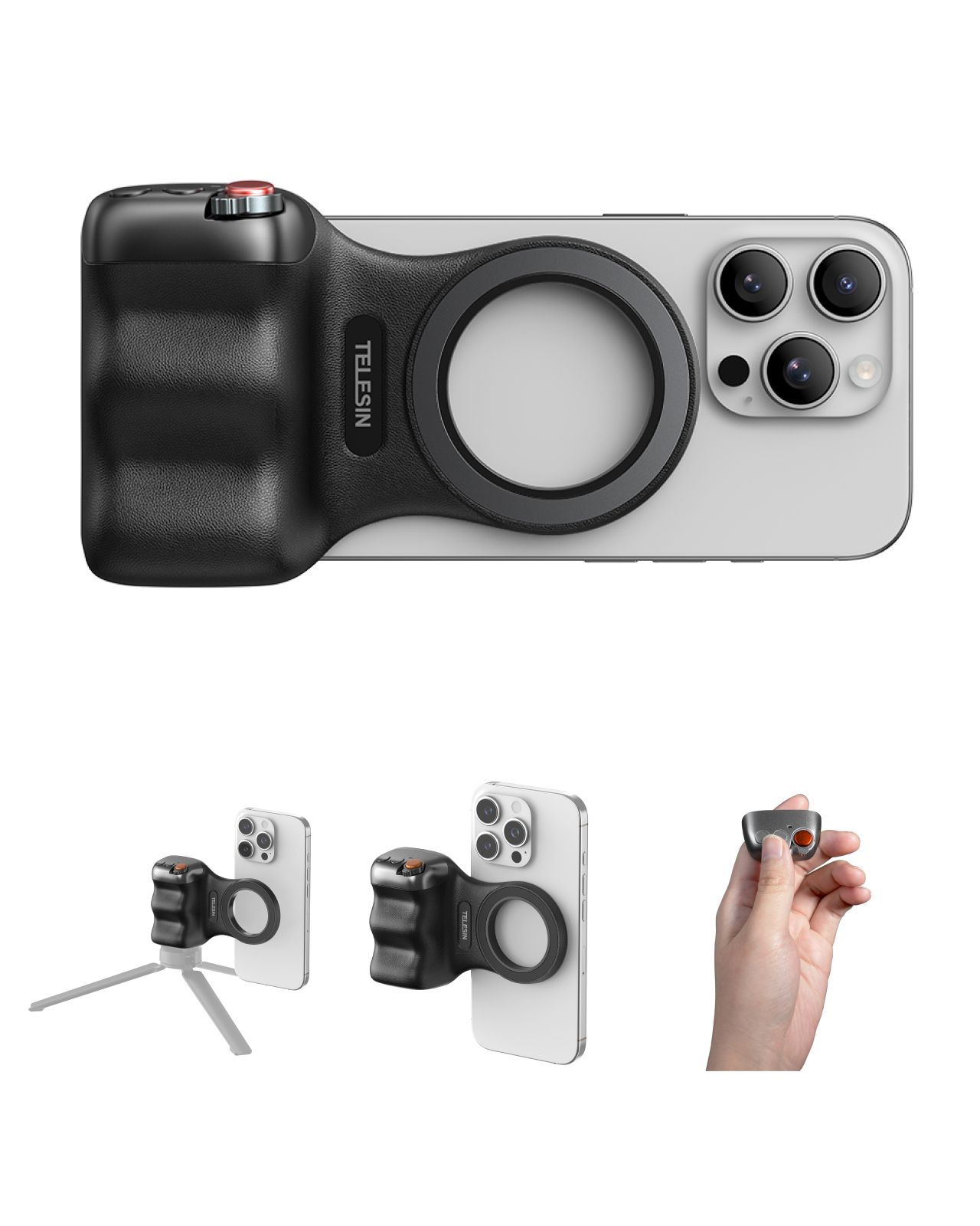Telesin Fun Shot Grip2 P5-MP-001 - držák telefonu s MagSafe černý