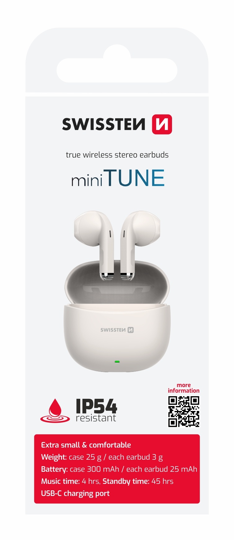 Swissten Mini Tune Bezdrátová Bluetooth 6.0 TWS sluchátka IP54 béžová