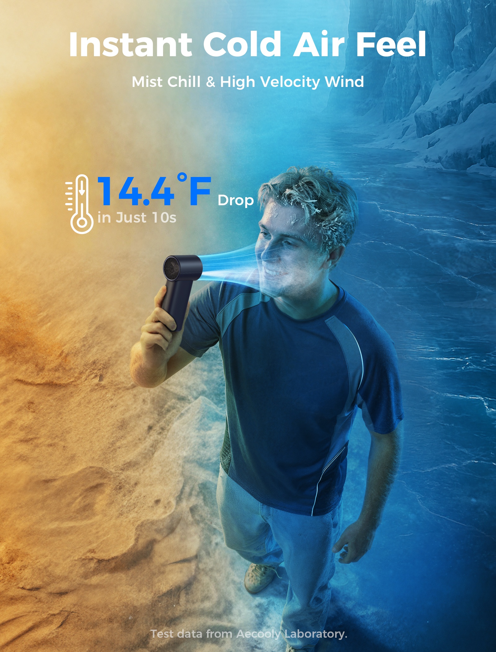 Aecooly Cold Air PM02 – Ruční ventilátor s vodní mlhou černý