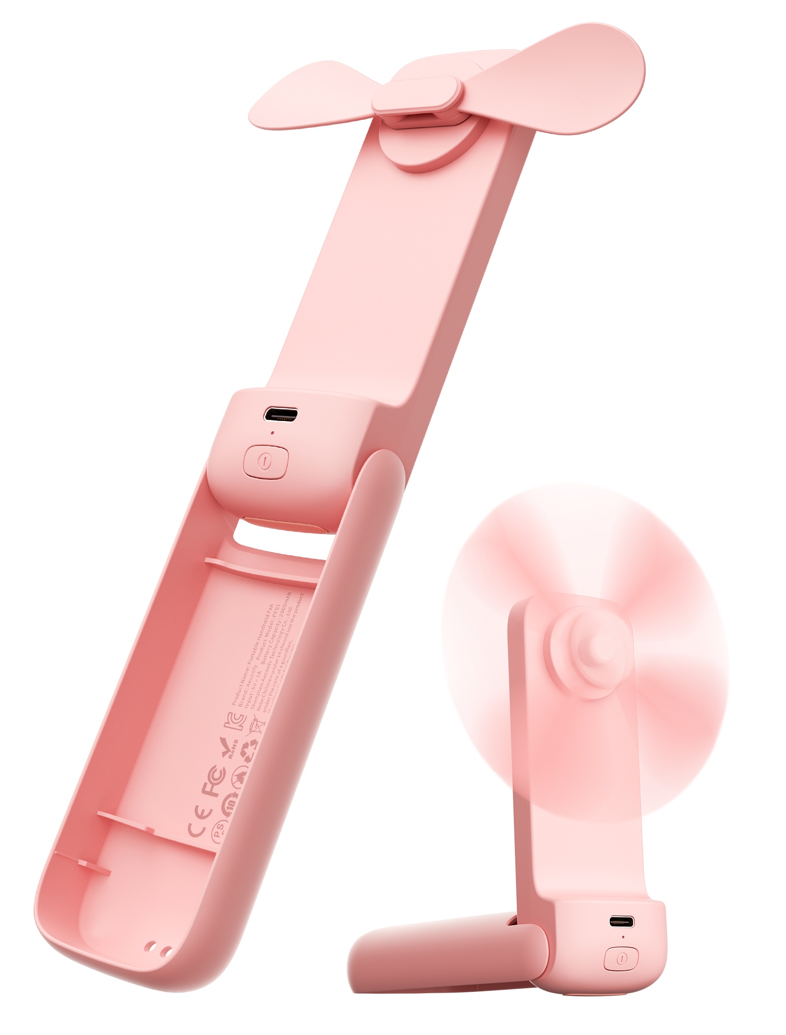 Aecooly Pocket 01 PF01 – kapesní skládací ruční ventilátor růžový