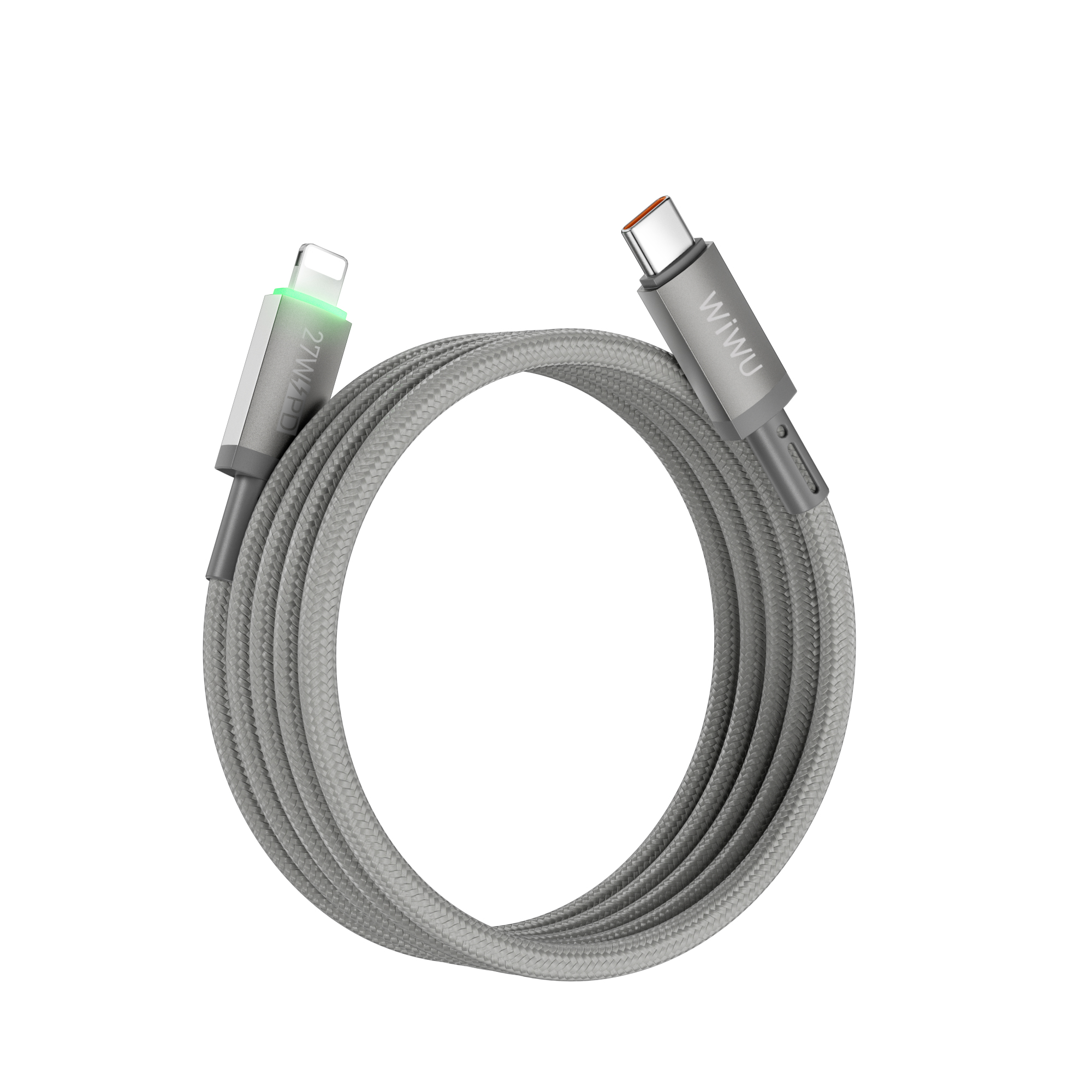 WiWU magnetický kabel USB-C / Lightning Maglink Wi-C083 27W 1m šedý
