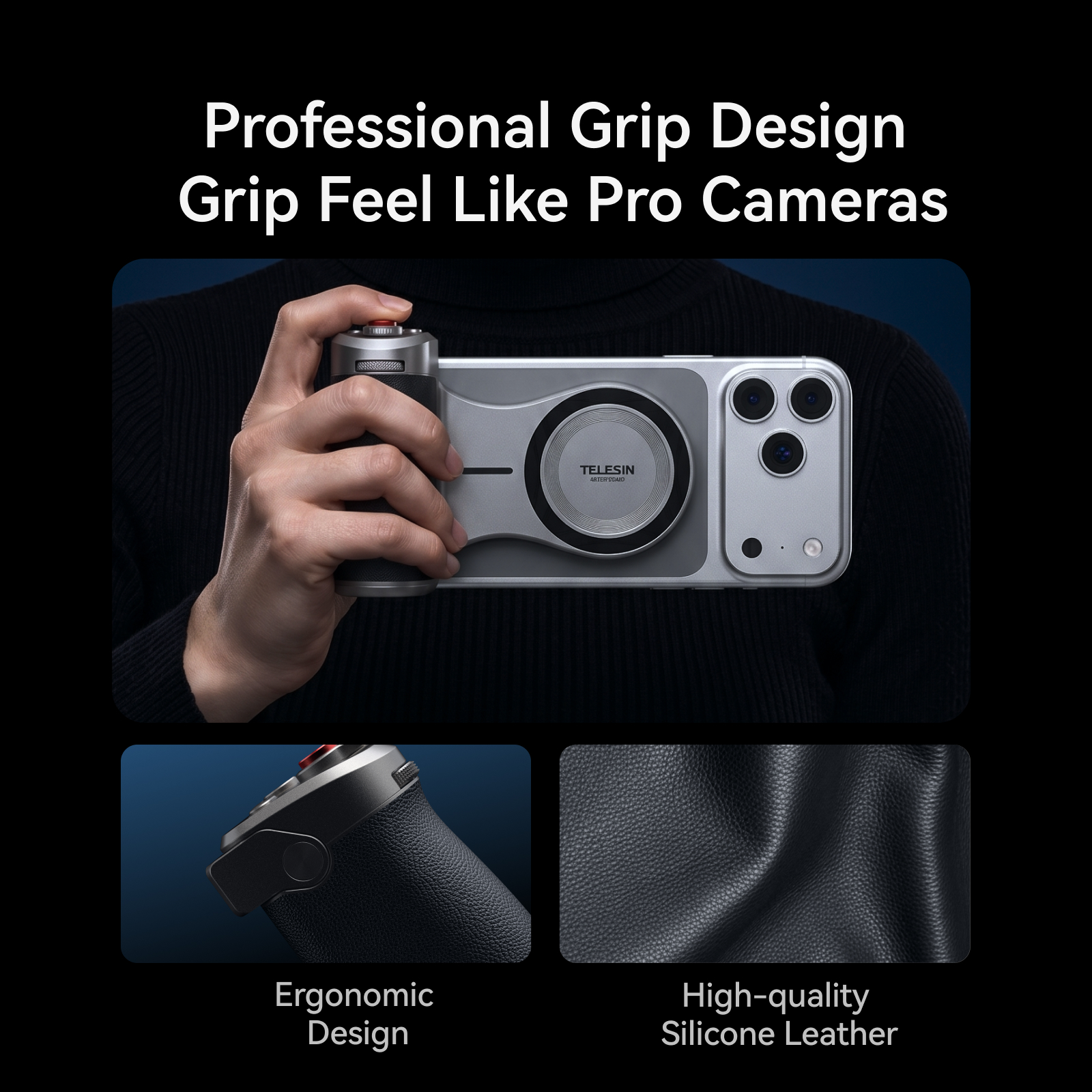Telesin Pro Shot P5-MP-010 - fotografický grip pro iPhone s MagSafe černý