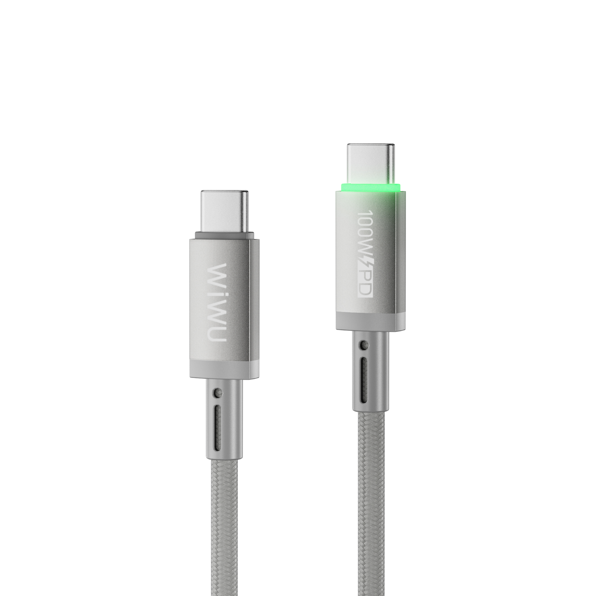 WiWU magnetický kabel USB-C / USB-C Maglink Wi-C084 100W 1m šedý