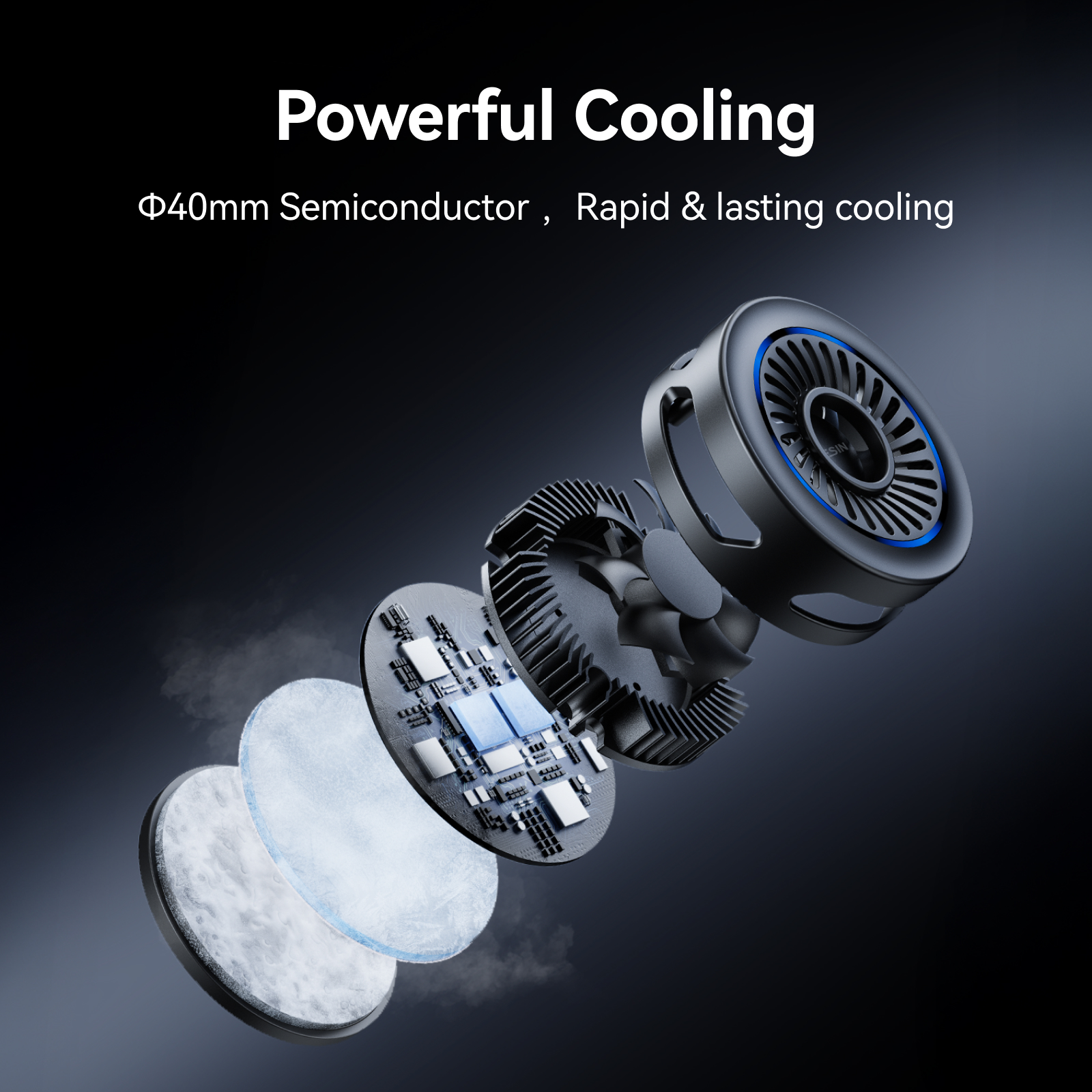 Telesin Radiator Pro P9-MPR-01-P - chladicí ventilátor na telefon s MagSafe černý