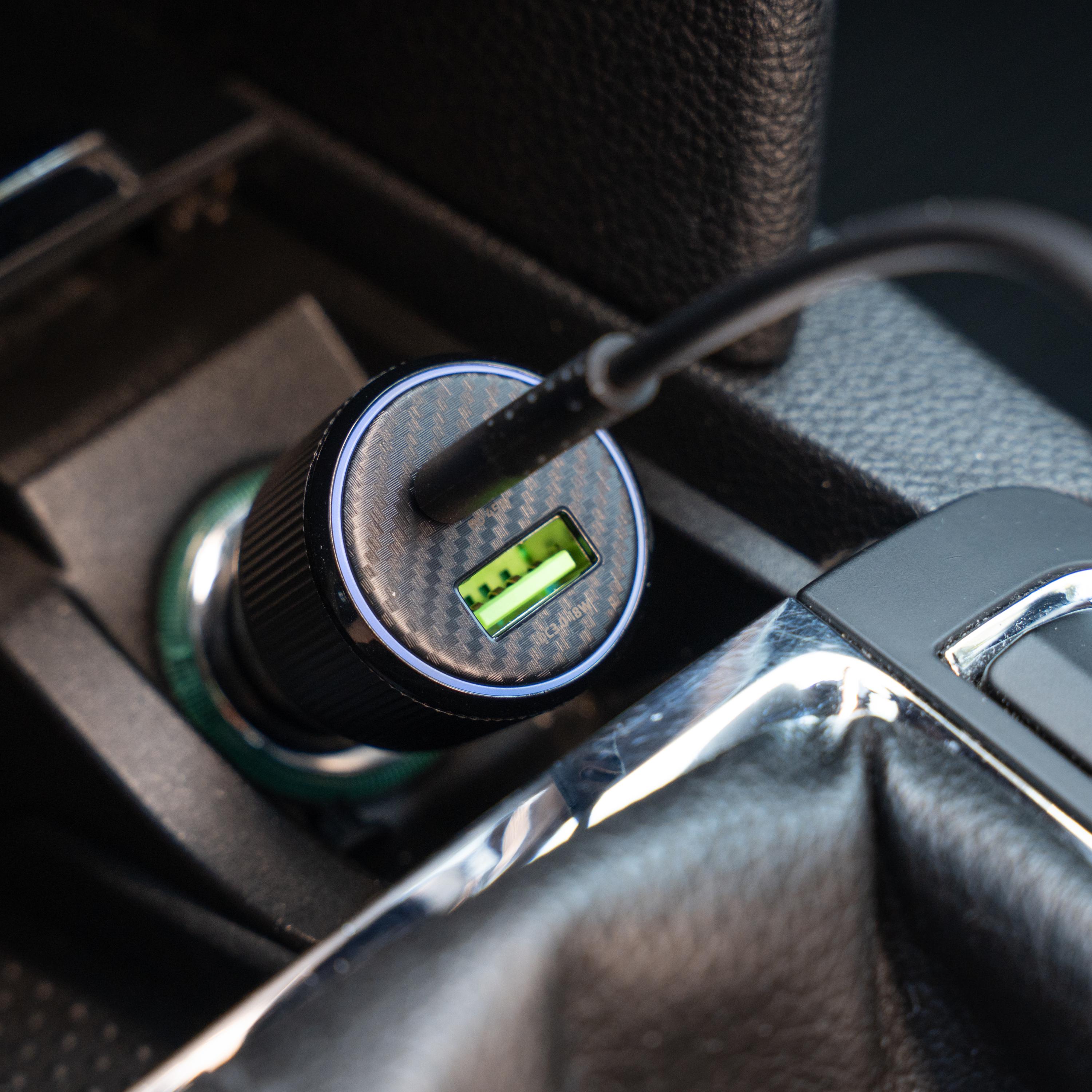 SWISSTEN Autonabíječka USB-C PD + USB-A 38W černá + kabel USB-C / USB-C 1m