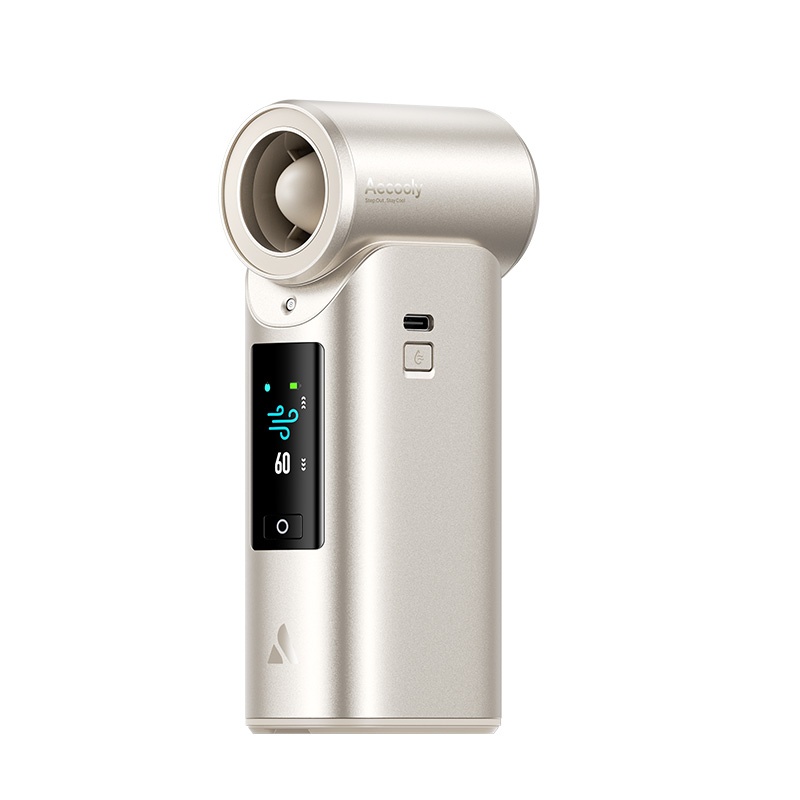 Aecooly Cold Air Ultra PM01S – rychlý ruční ventilátor s vodní mlhou zlatý