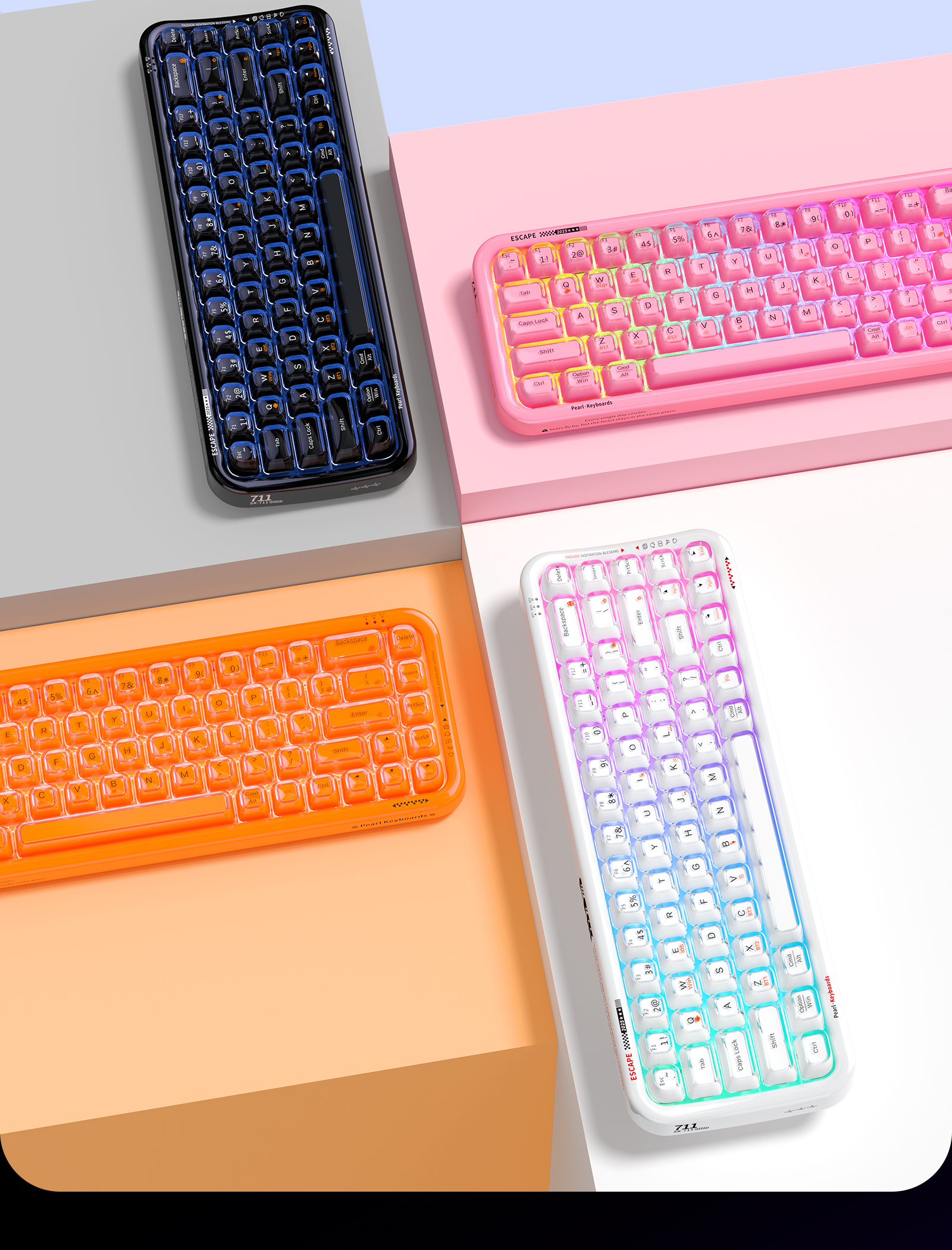Mofii bezdrátová klávesnice Pearl SK-711CTM růžová
