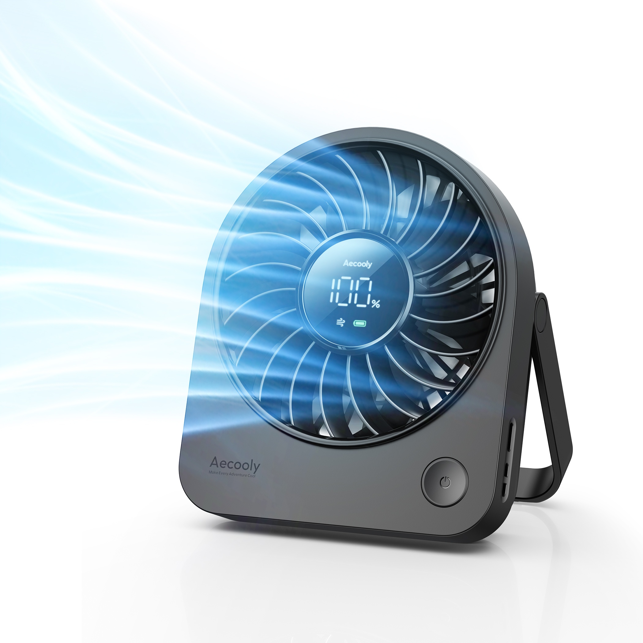 Aecooly Chic 02 TE01 – Přenosný stolní ventilátor s dálkovým ovládáním černý