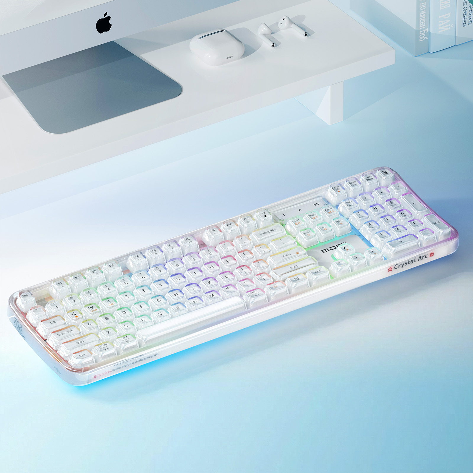 Mofii bezdrátová klávesnice Crystal Arc SK-708CTM bílá