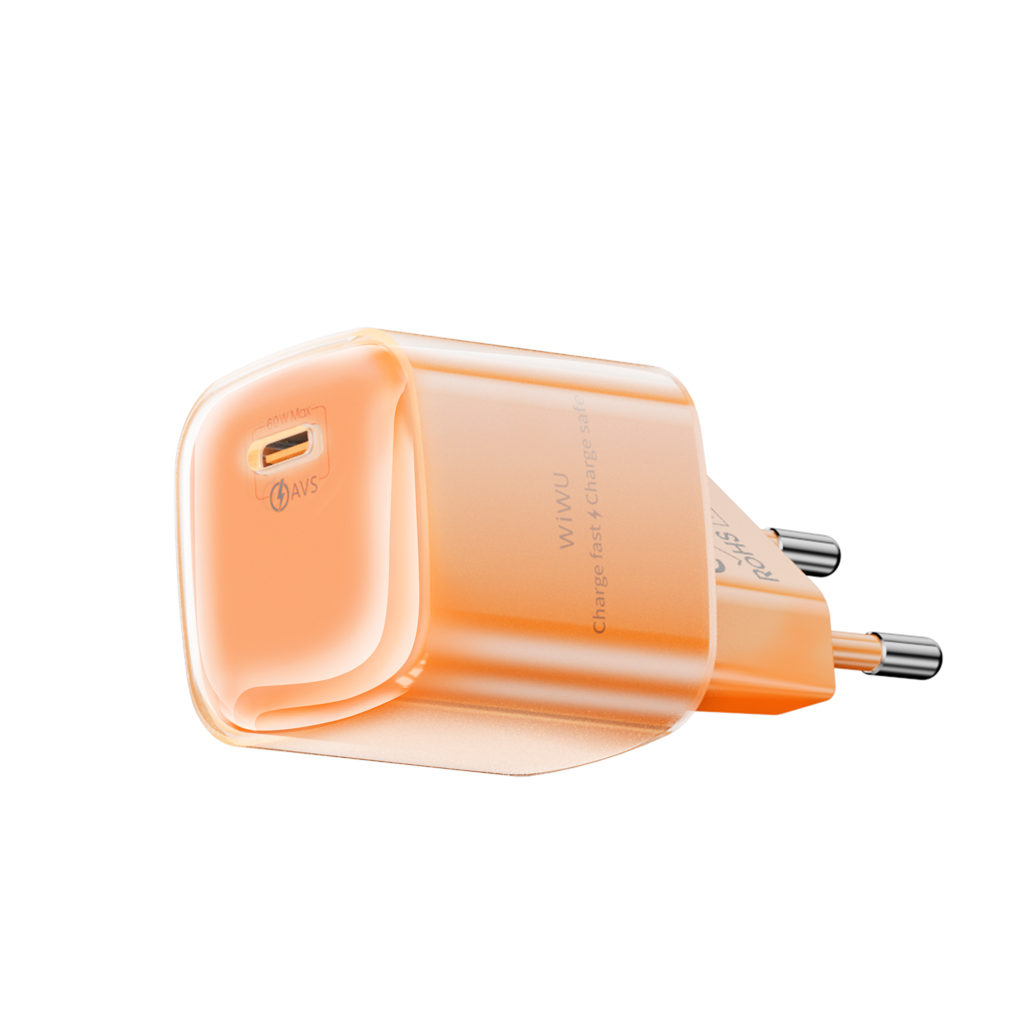 WiWU rychlá síťová nabíječka 60W GaN AVS Wi-G037 EU oranžová