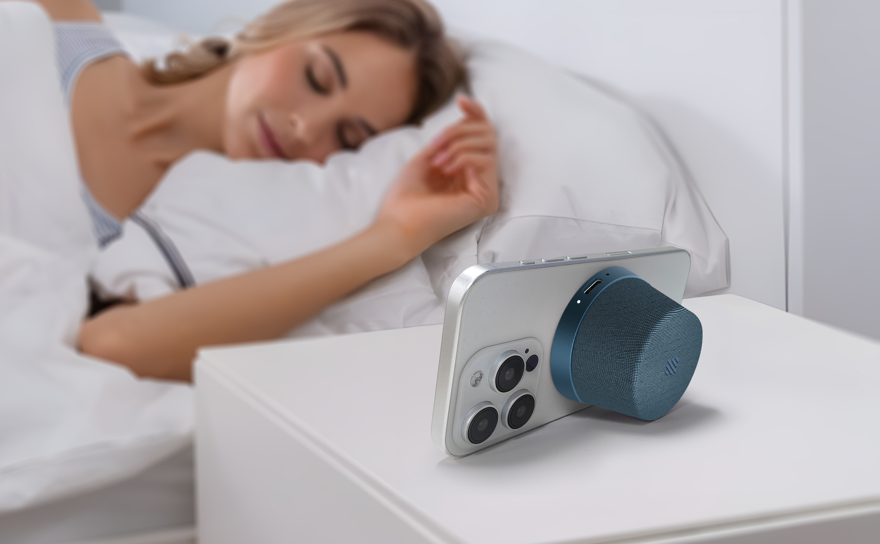 Miatone Magboom Mini IPX6 magnetický bluetooth reproduktor s MagSafe tm. modrý