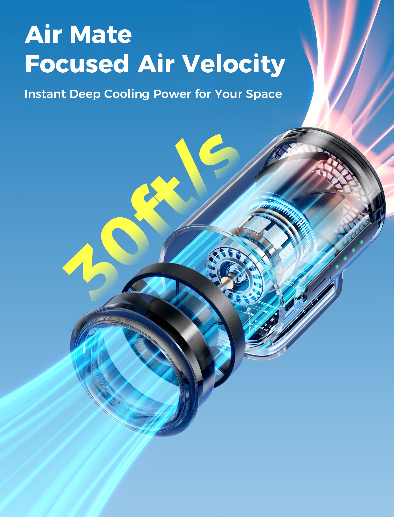 Aecooly Air Mate PK01-F1 – Mini ventilátor do telefonu USB-C černý
