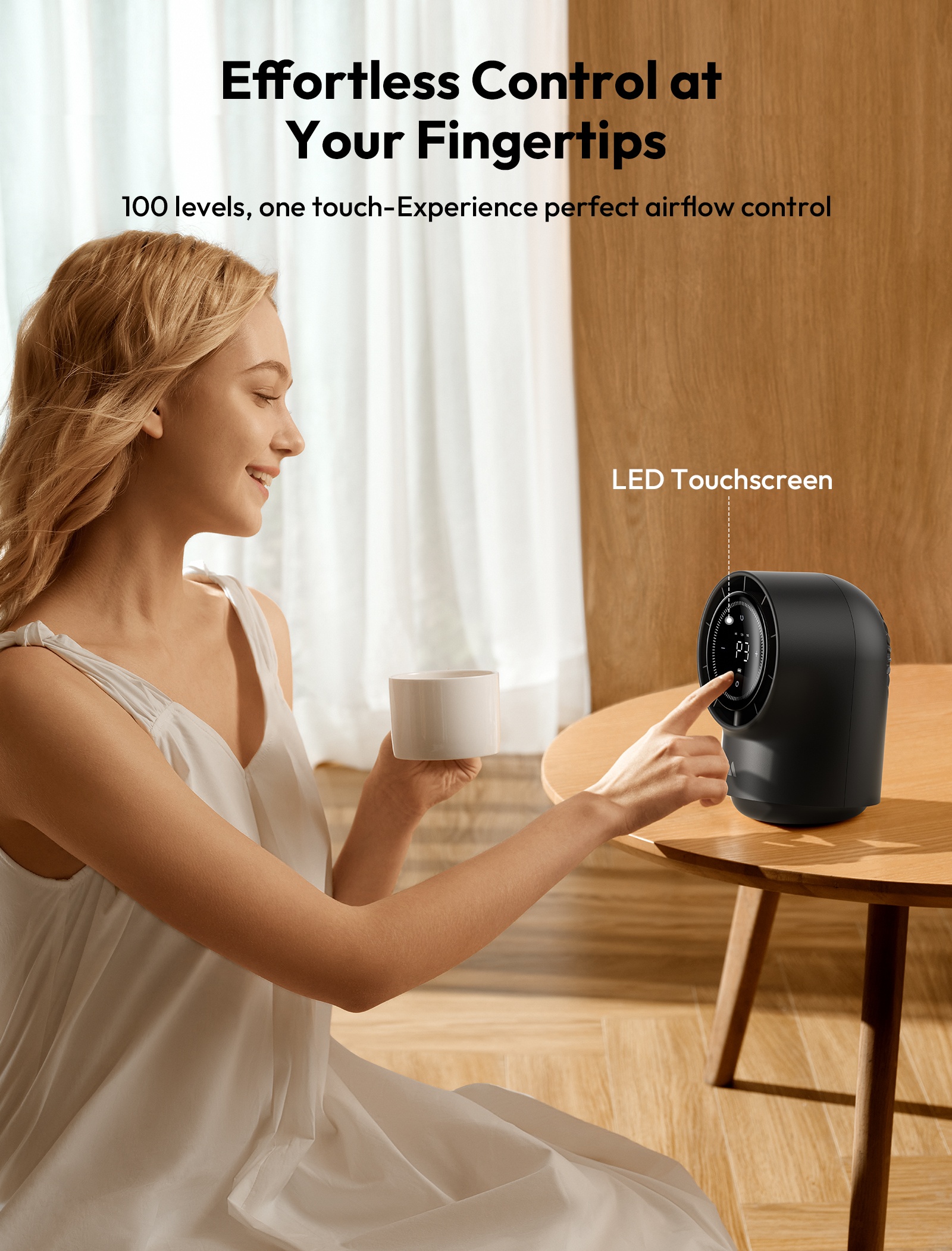 Aecooly Chic 01 TB01 – USB stolní ventilátor s automaticky otočnou hlavou černý