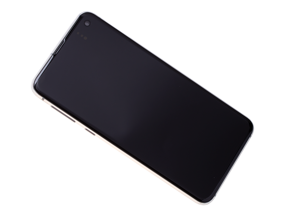 Originál LCD + Dotyková vrstva Samsung Galaxy S10E SM-G970 bílo-stříbrná - demontovaný díl