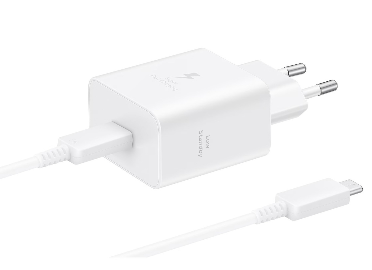 Originál síťová nabíječka Samsung EP-T4511XWEGEU PD 45W - kabel USB-C 1,8m bilá blistr