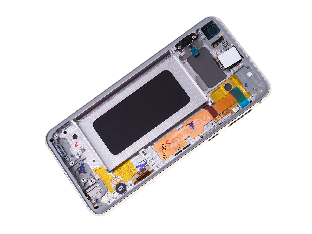 Originál LCD + Dotyková vrstva Samsung Galaxy S10E SM-G970 bílo-stříbrná - demontovaný díl