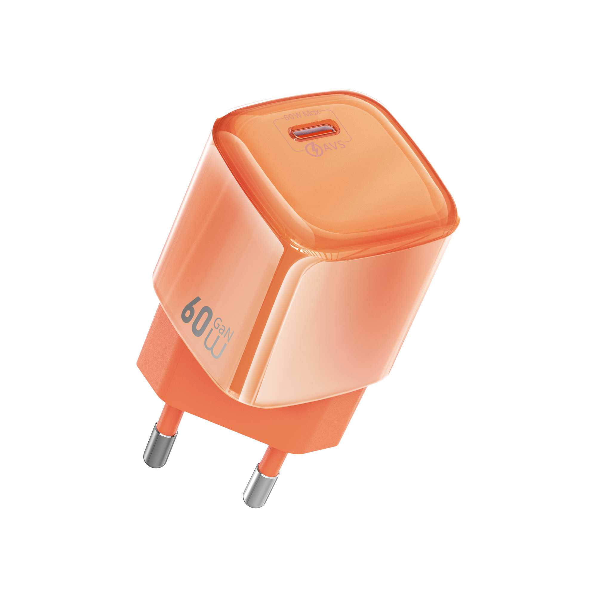 WiWU rychlá síťová nabíječka 60W GaN AVS Wi-G037 EU oranžová