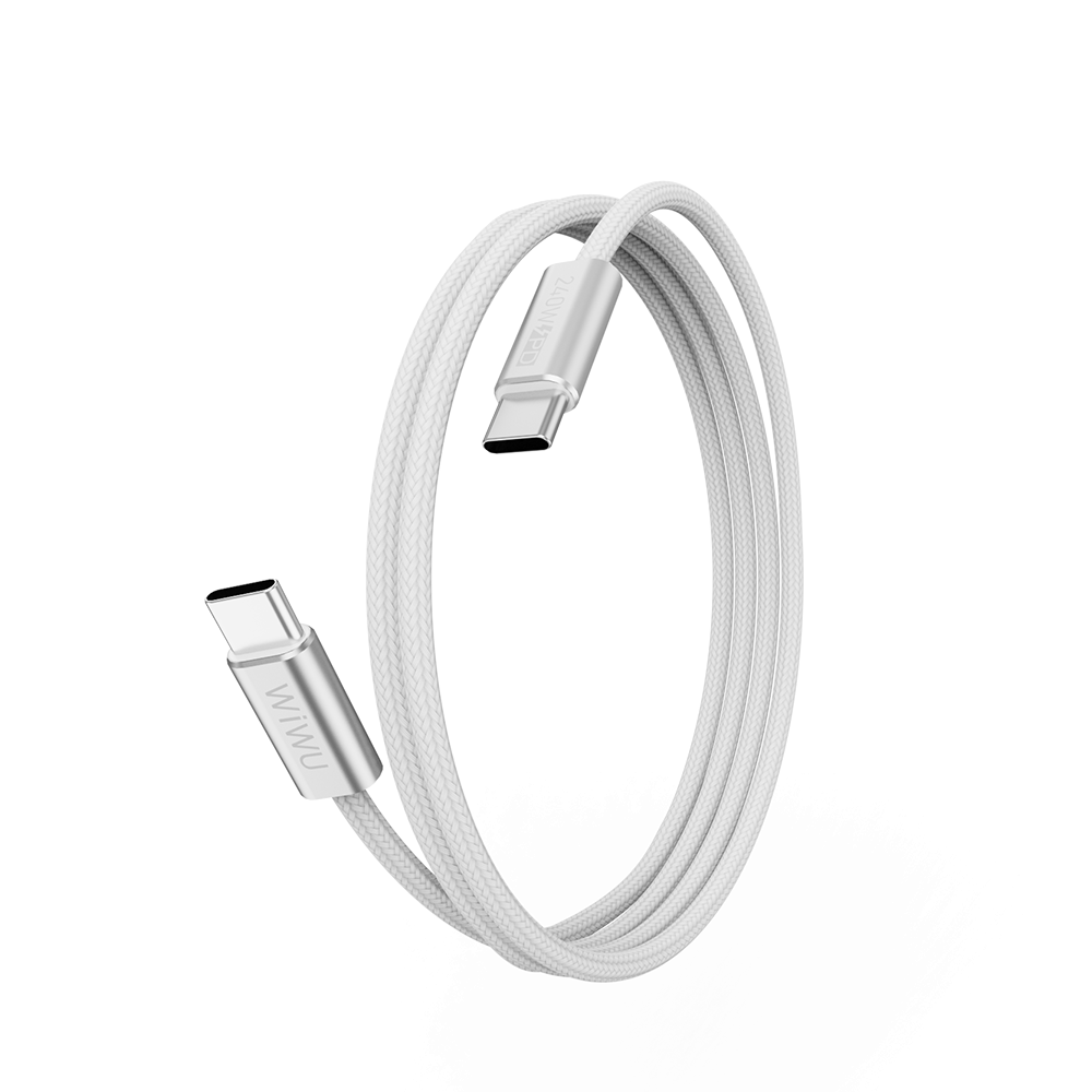 WiWU kabel USB-C / USB-C 240W Essen nylonový oplet Wi-C101 1.5m bílý