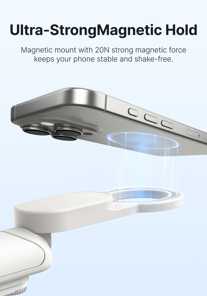 Telesin P1-TSS-006 - magnetický mini selfie stick se stativem MagSafe bílý