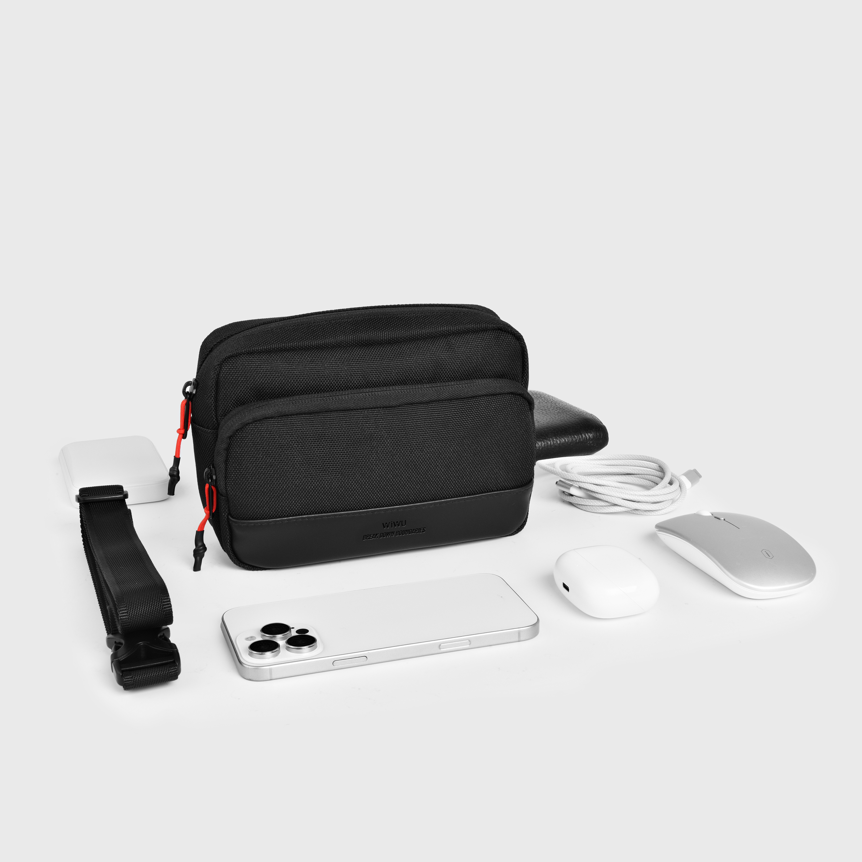 WiWU městská taška přes rameno 2v1 Essen Crossbody Bag 20x14x6cm černá