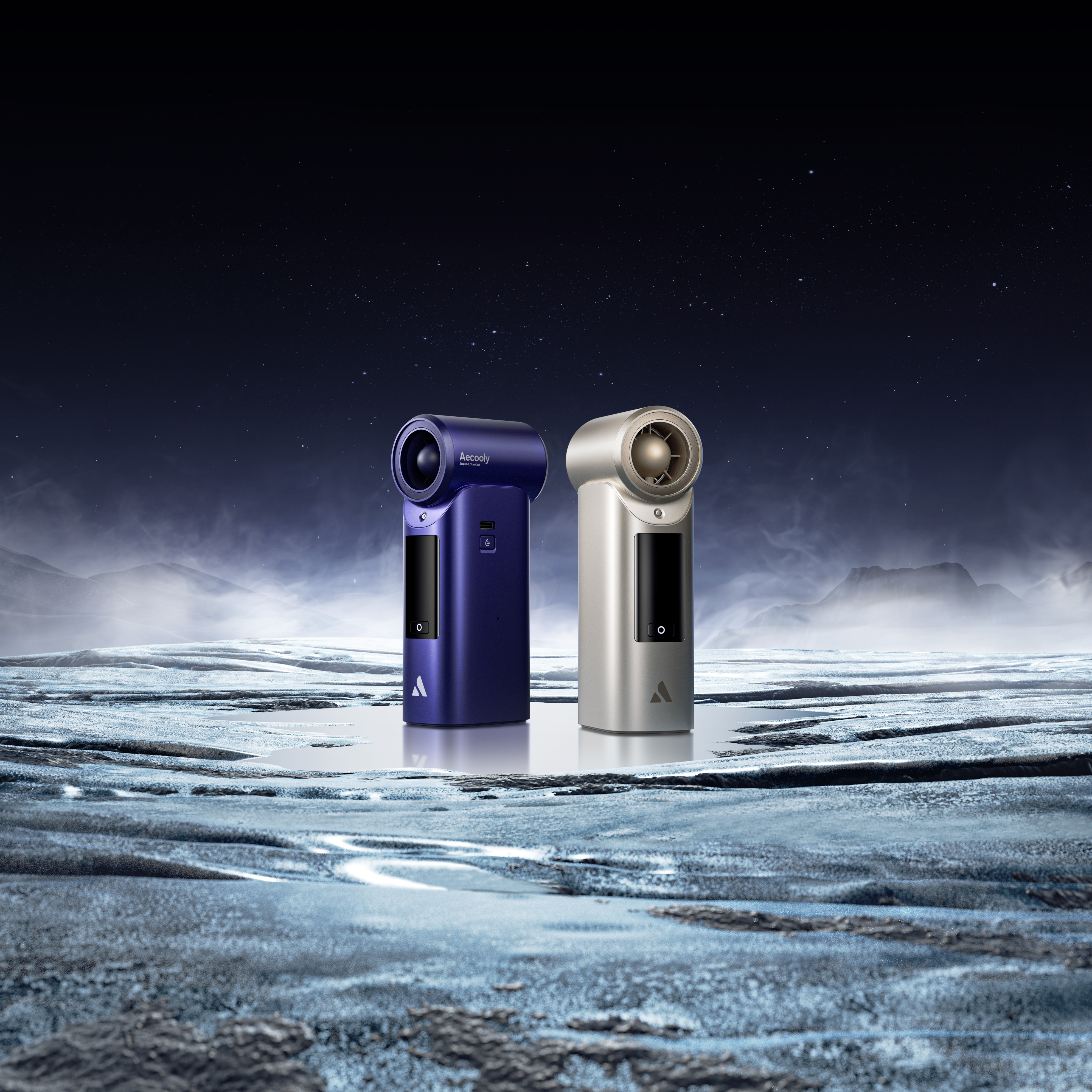 Aecooly Cold Air Pro PM01 – rychlý ruční ventilátor s vodní mlhou modrý