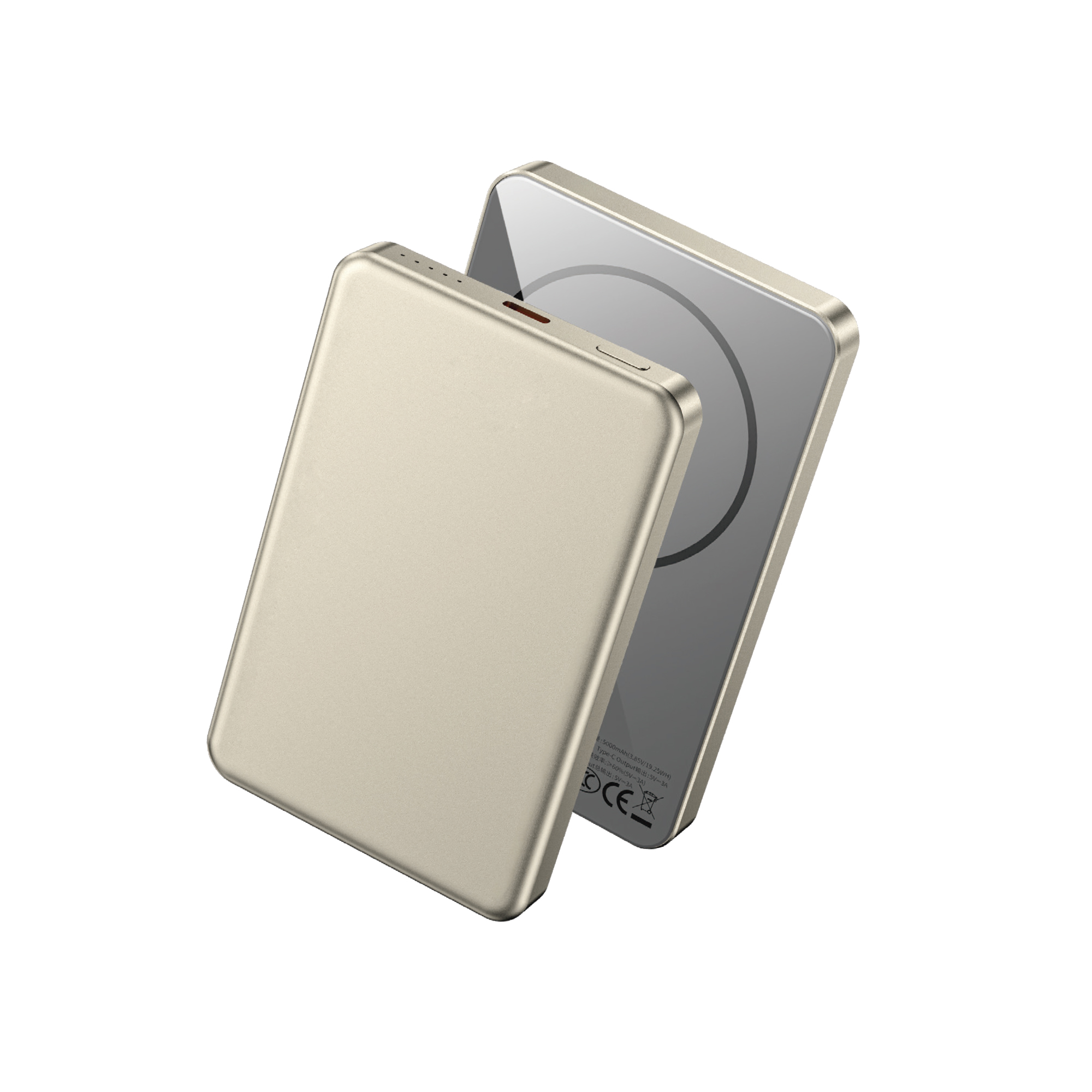 WiWU ultra tenká magnetická powerbanka MagSafe P15 5000mAh titanově šedá