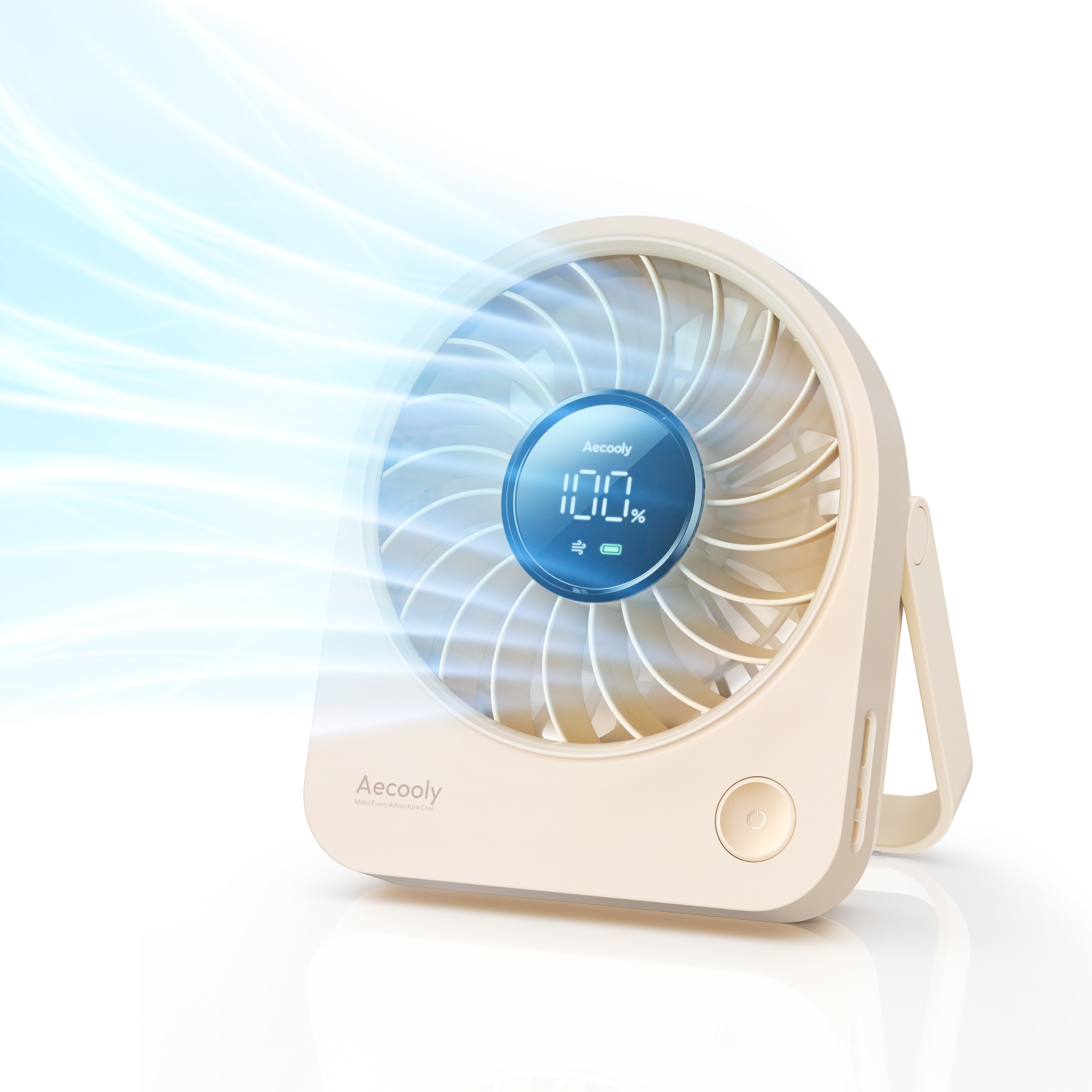 Aecooly Chic 02 TE01 – Přenosný stolní ventilátor s dálkovým ovládáním béžový