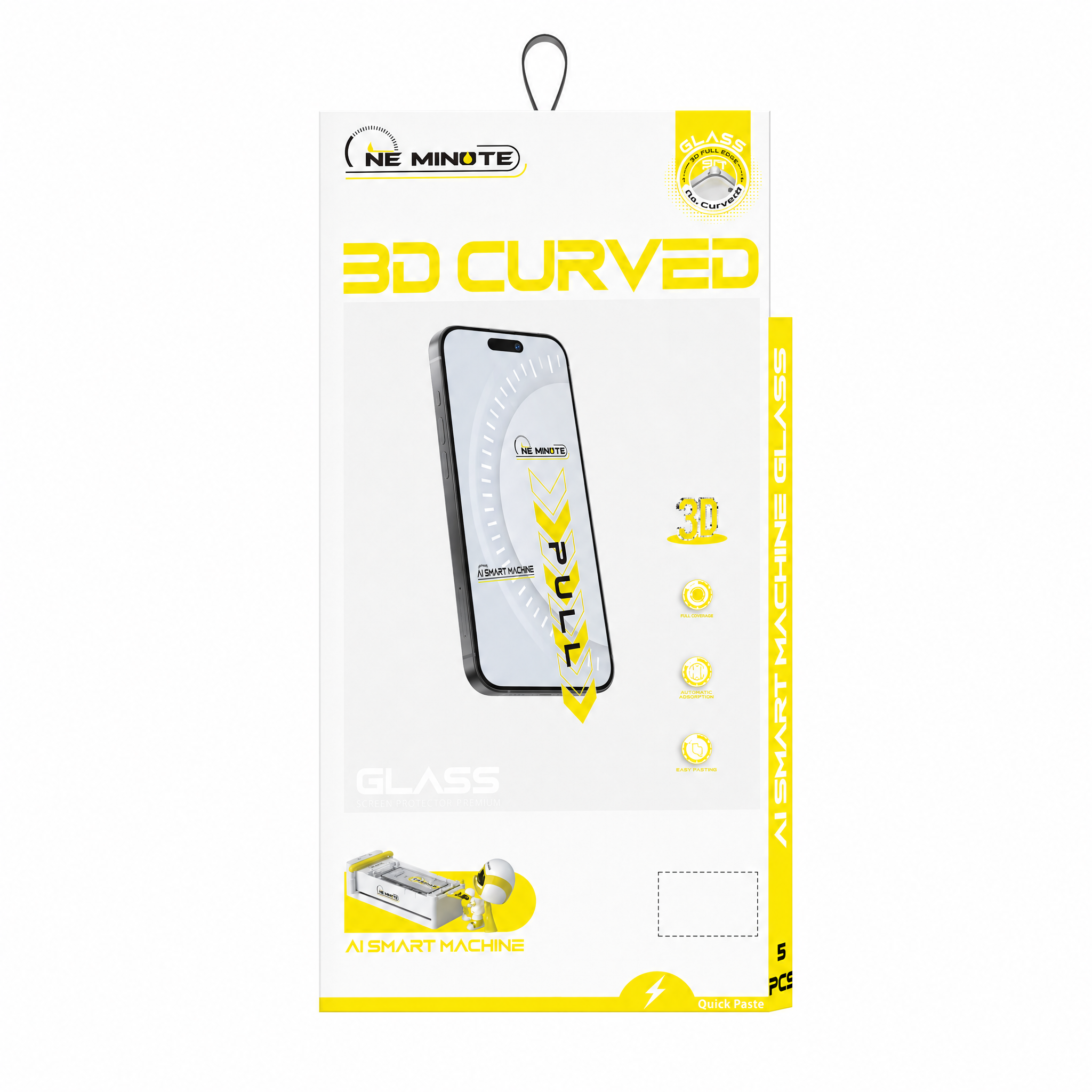 Oneminute Zaoblené tvrzené sklo iPhone 16 Pro 3D Curved Glass pro AI Smart Machine 5 ks