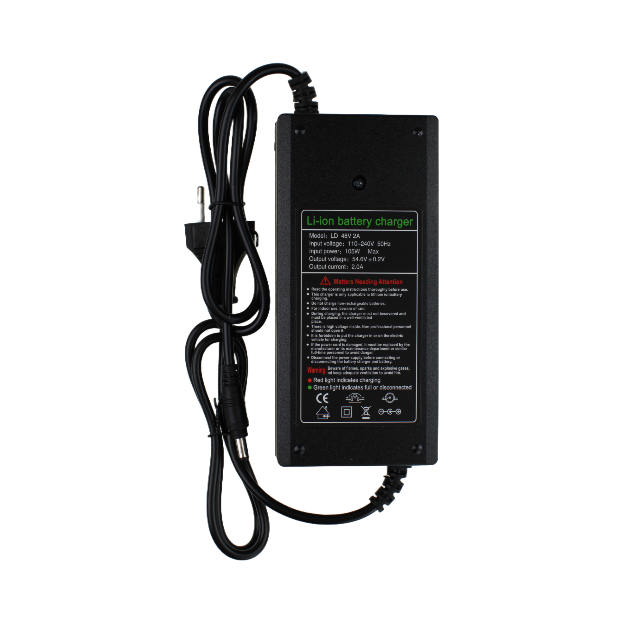Nabíječka / napájecí zdroj 54,6V 2A DC 5,5 × 2,5 mm pro