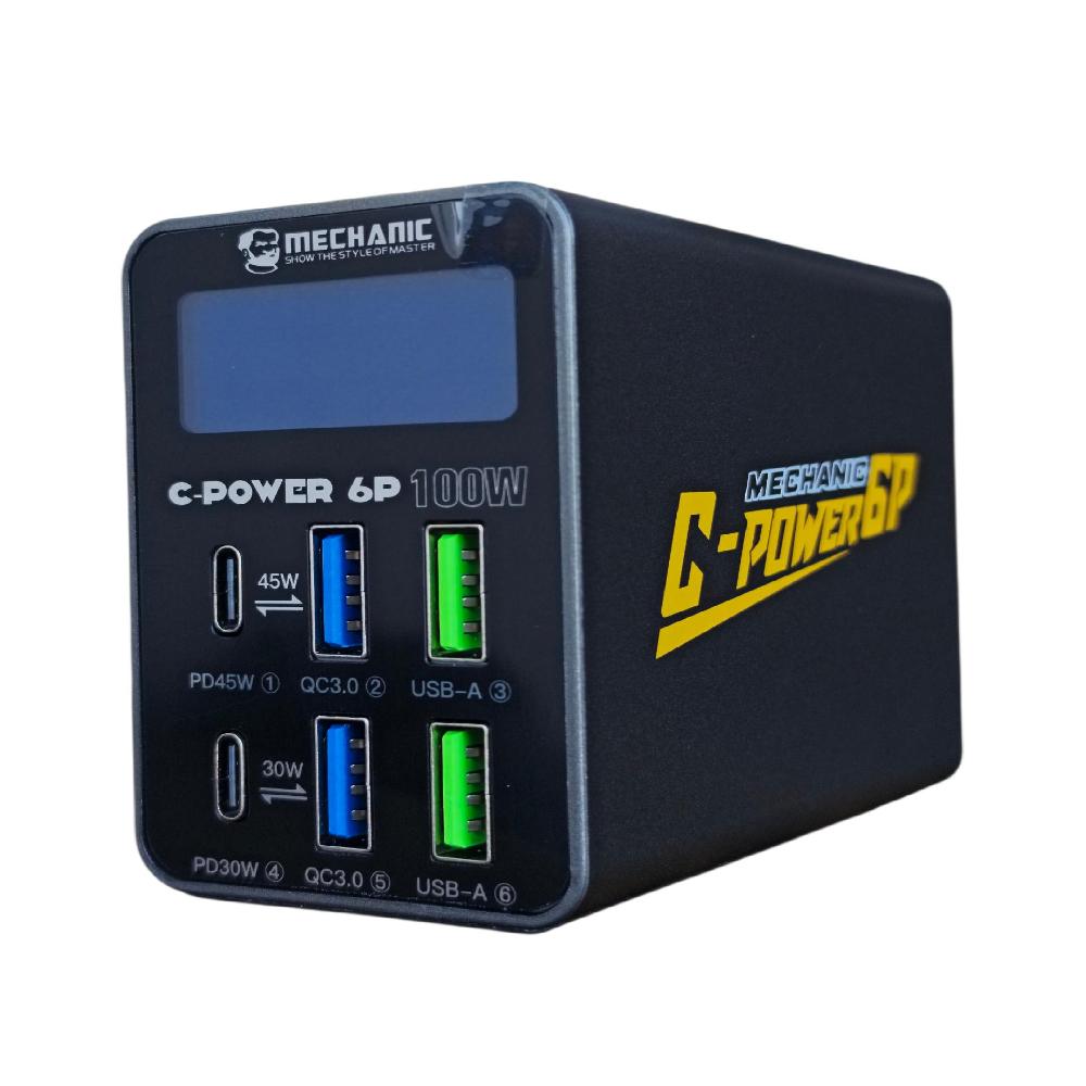 MECHANIC C-POWER 6P – profesionální 6portová nabíjecí stanice 90 W PD / QC3.0