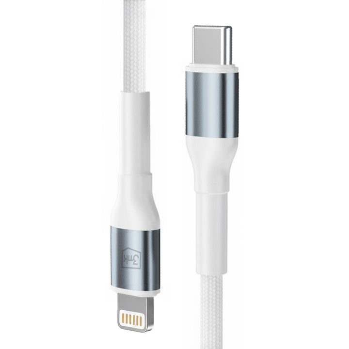 3mk Hyper Cable N-SERIES – USB-C / Lightning kabel 27 W 0,5 m bílý