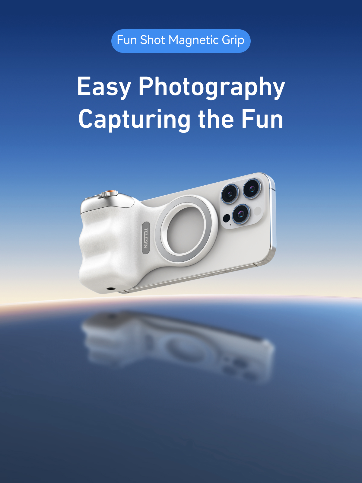 Telesin Fun Shot Grip2 P5-MP-001 - držák telefonu s MagSafe bílý