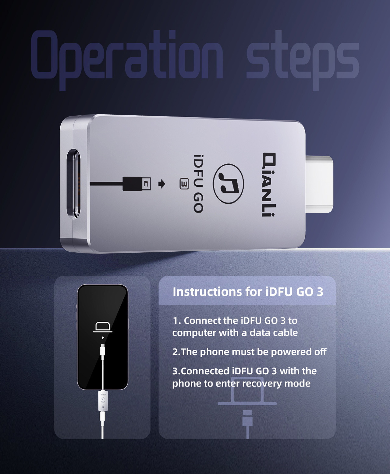 QianLi iDFU GO 3 – Adaptér pro Režim Recovery iPhone
