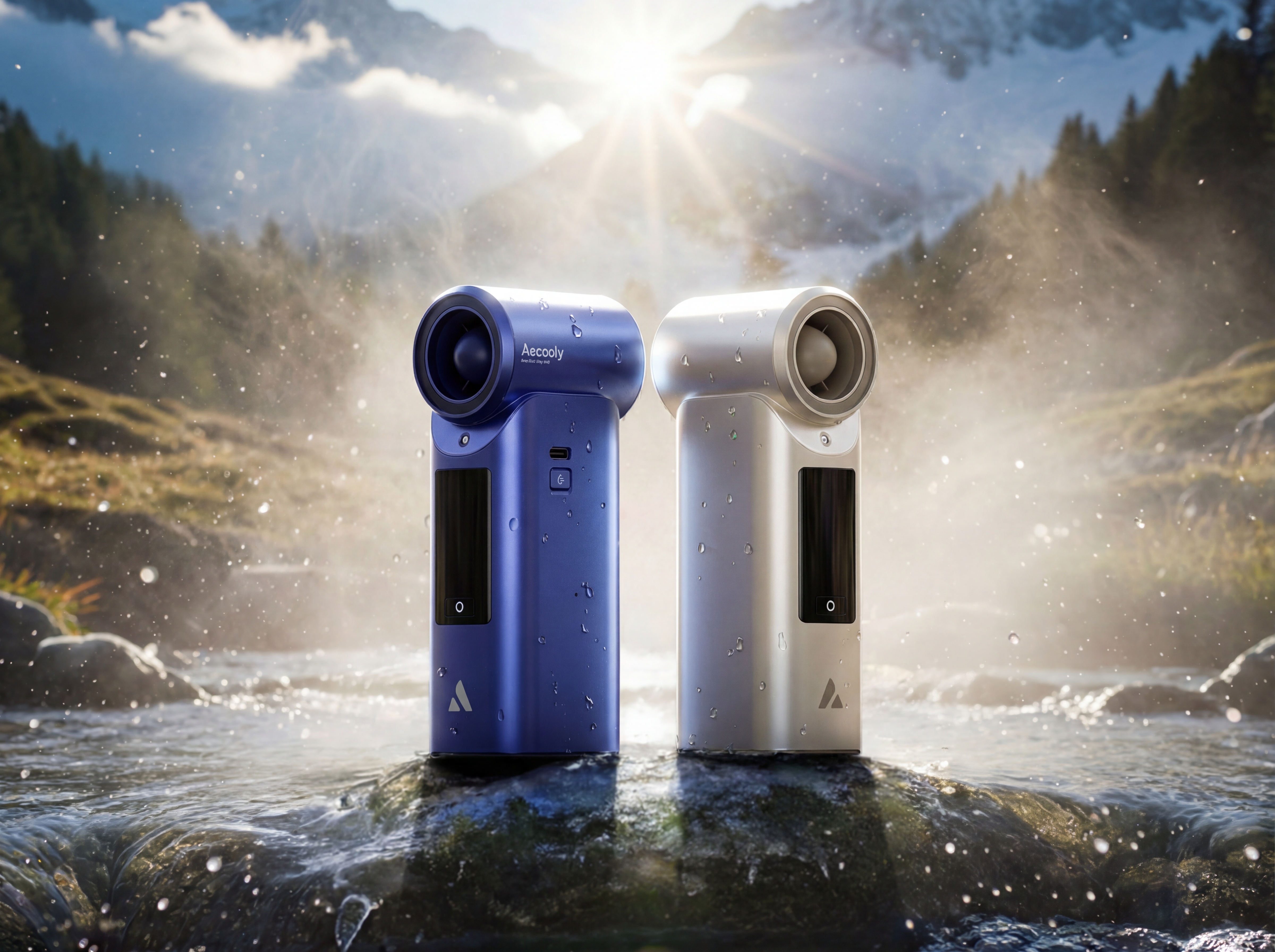 Aecooly Cold Air Pro PM01 – ruční vysokorychlostní ventilátor s vodní mlhou zlatý