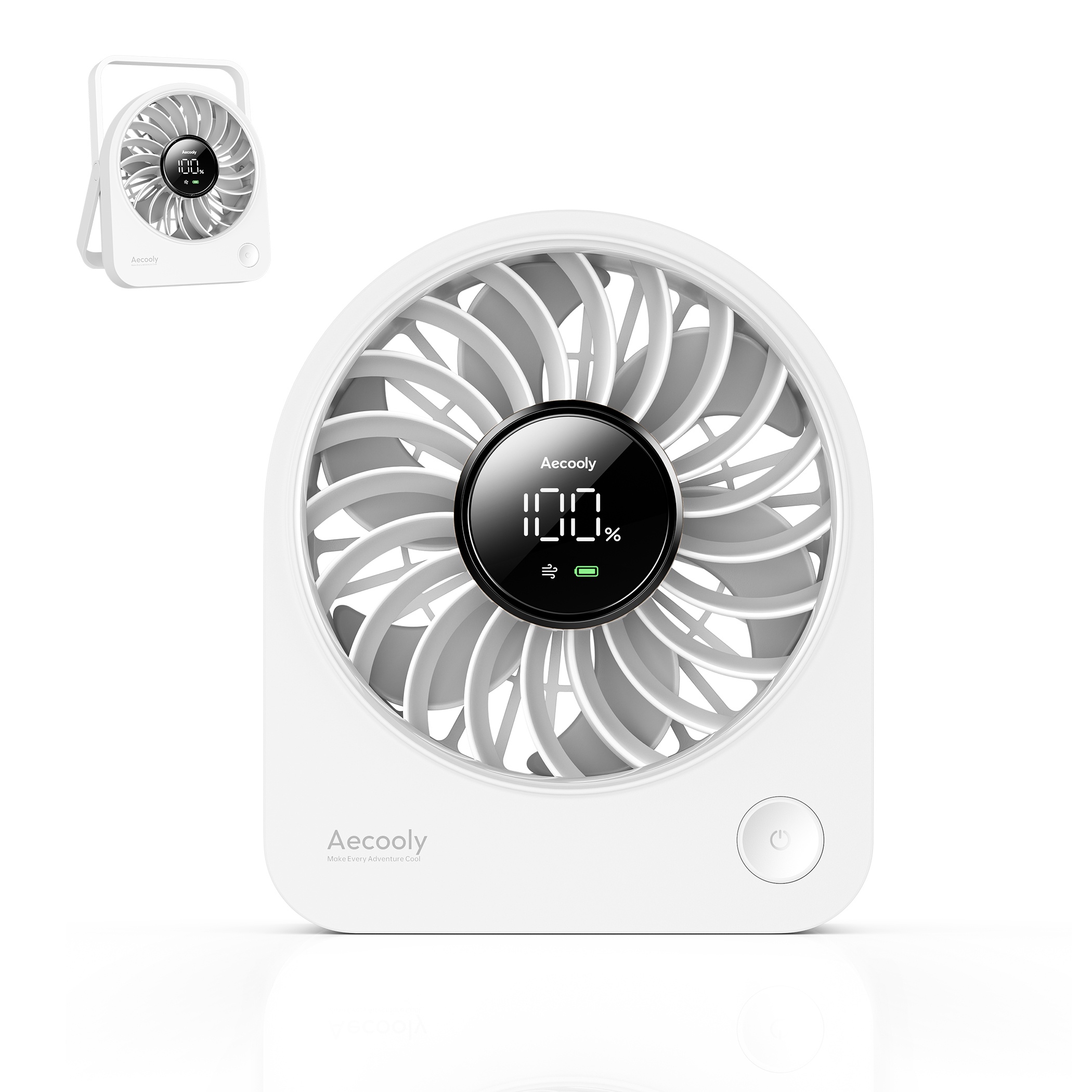 Aecooly Chic 02 TE01 – Přenosný stolní ventilátor s dálkovým ovládáním bílý