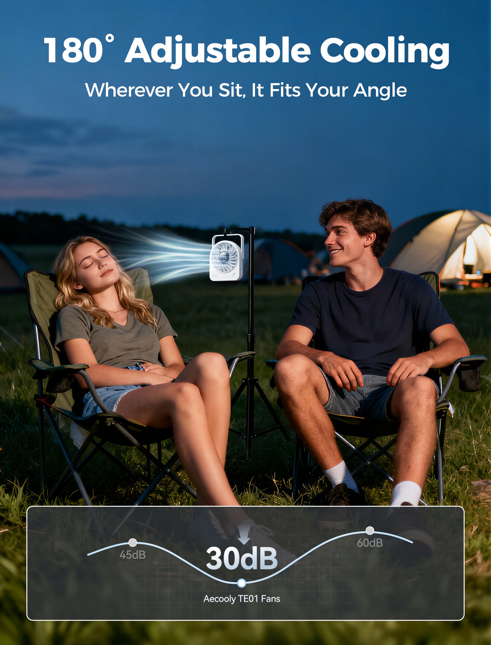 Aecooly Chic 02 TE01 – Přenosný stolní ventilátor bílý