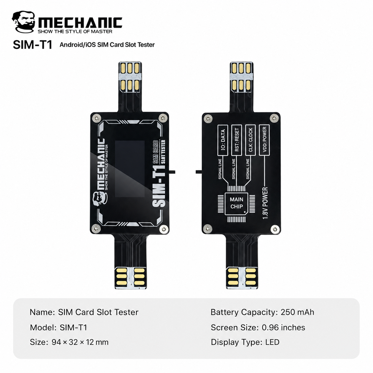 MECHANIC SIM-T1 – tester slotu SIM karet pro iPhone a Android