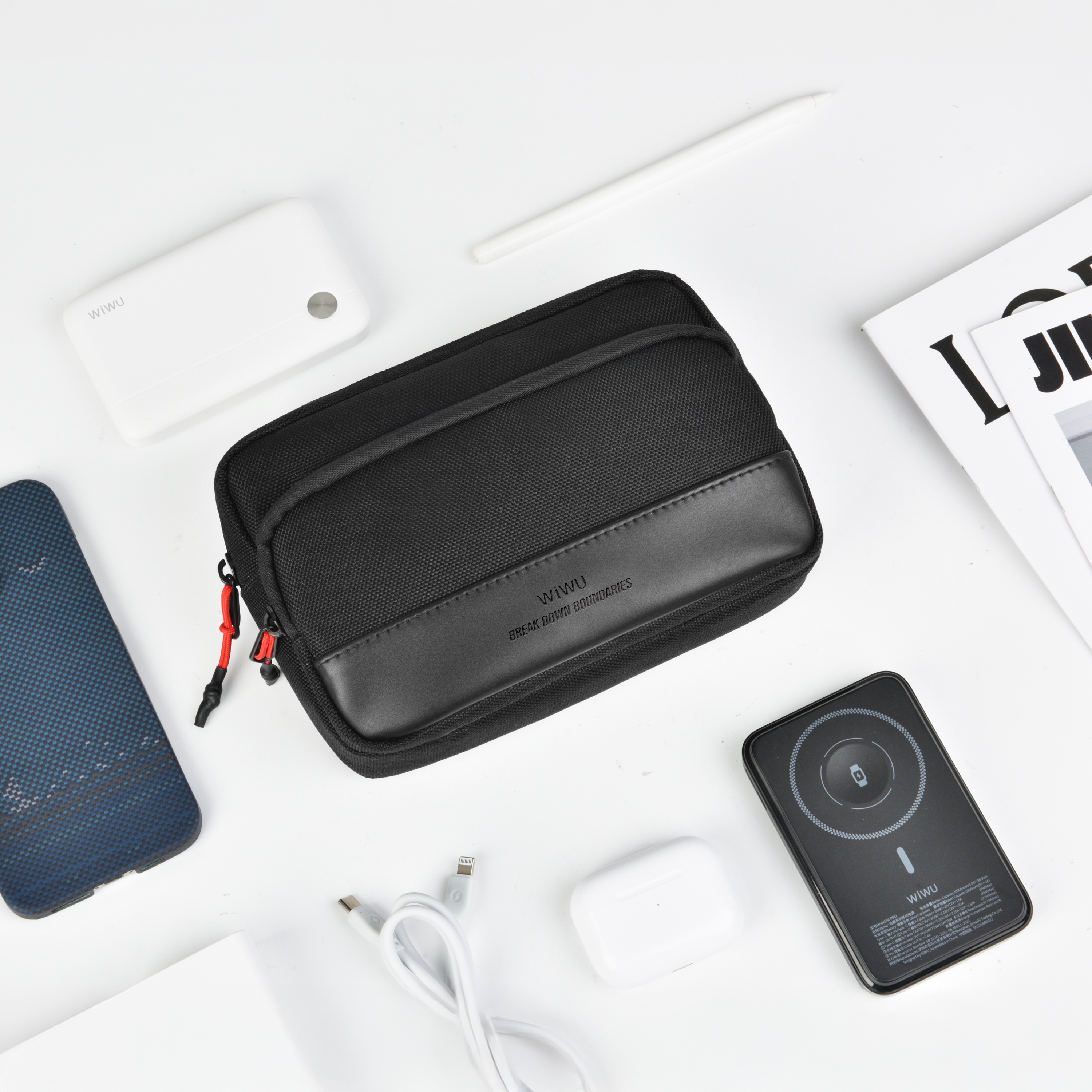 WiWU cestovní organizér na kabely a příslušenství Essen Travel Pouch černý