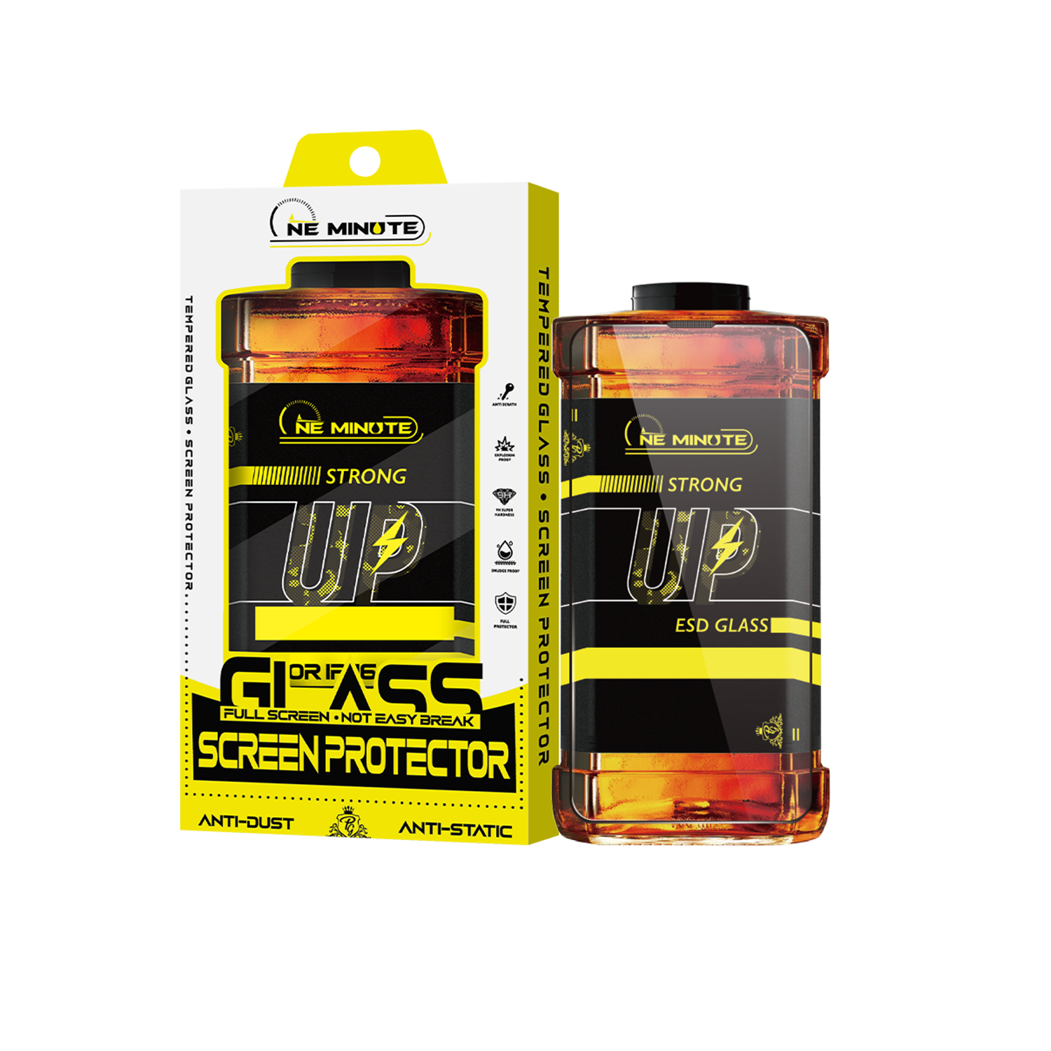 Oneminute zesílené tvrzené sklo iPhone 17 Pro Strong Up Glass s aplikačním rámečkem